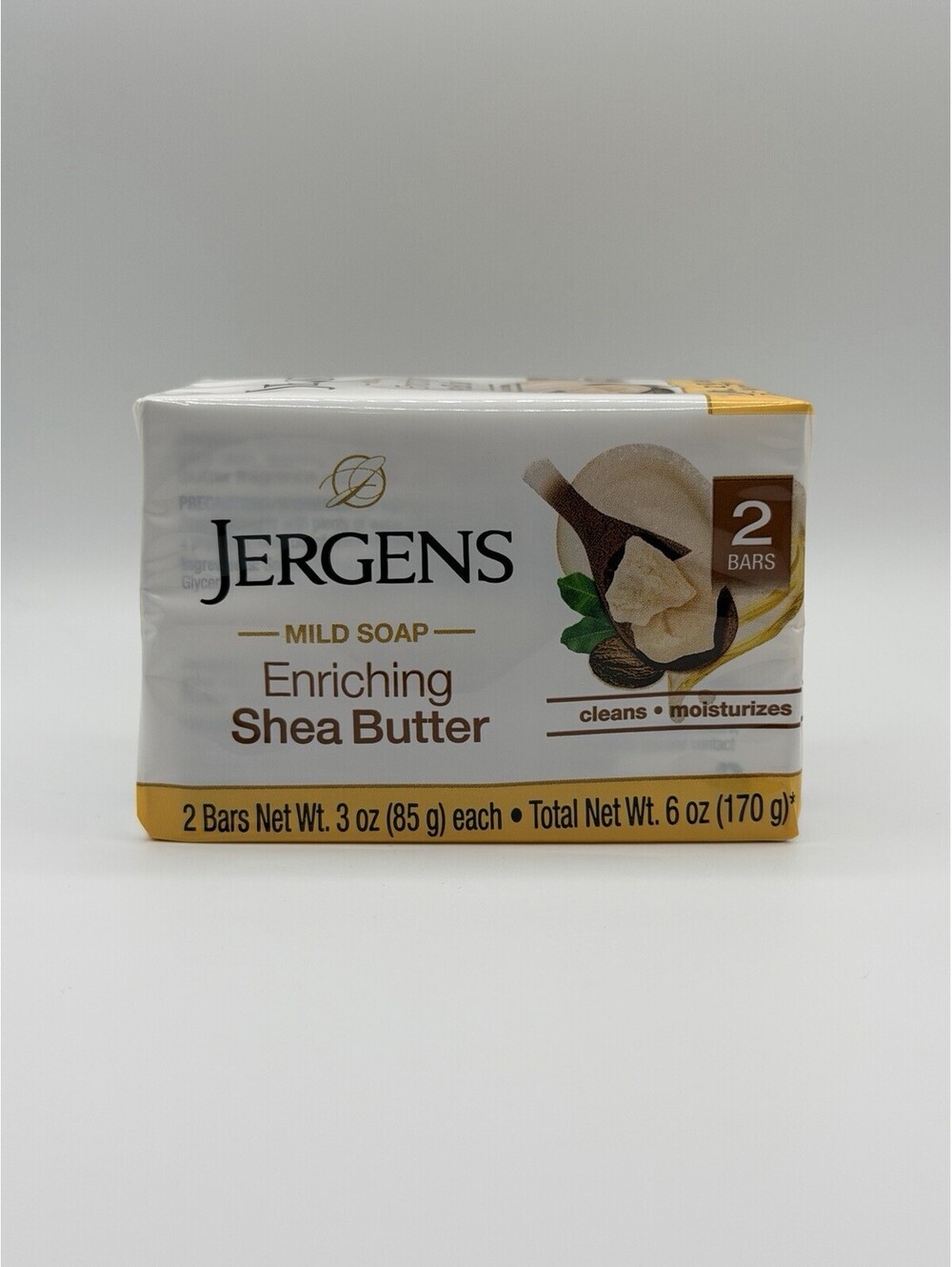 Jergens Mild Soap Enriching Shea Butter 2 Bars 3 oz Each Total 6 oz